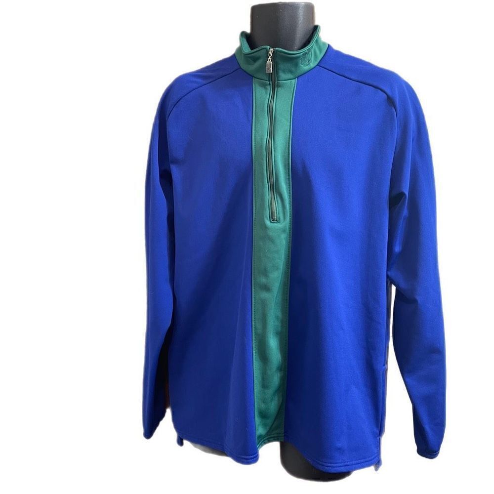 Pearl Izumi Blue Green 1/2 Zip Long Sleeve Fleece Lined Cycling Pullover Size XL